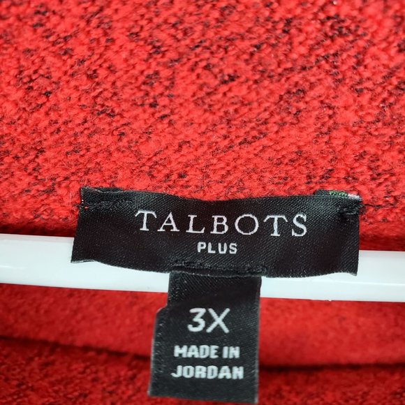 Talbots Plus Red Long Sleeved Women's Tunic Button Neck Sweater 3X - Picture 3 of 10